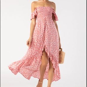 Tiare Hawaii Brooklyn peach polka dot dress